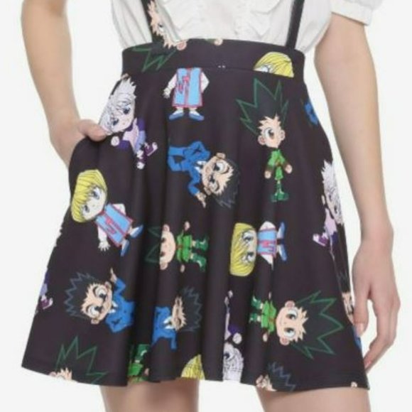 HOT TOPIC Hunter X Hunter Chibi Suspender Skirt Black - Picture 3 of 10